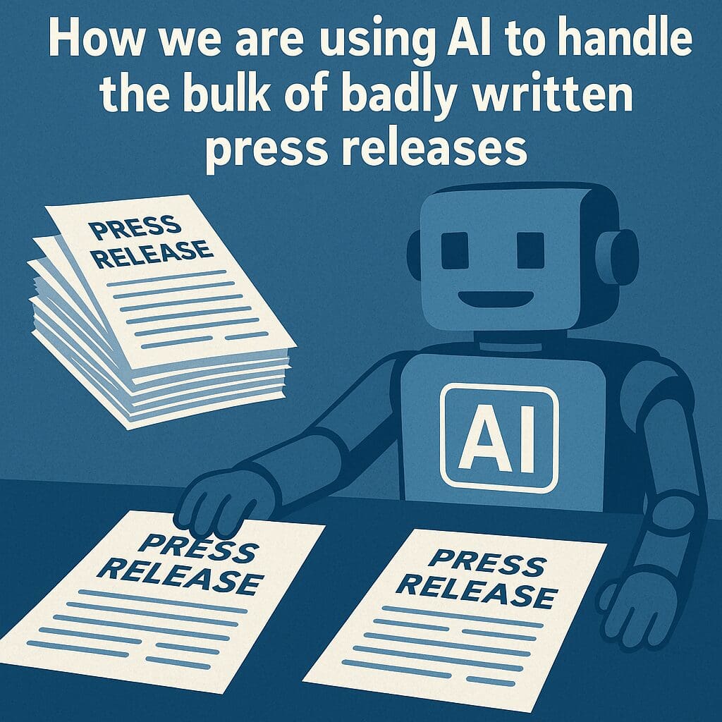 AI Robot handling press releases - PressOffice.ai automation platform